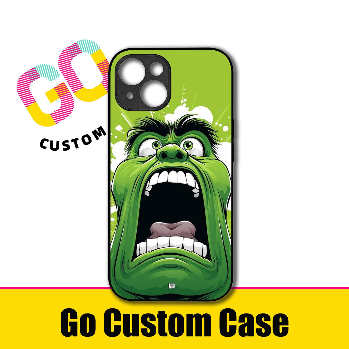 Angry Hulk Roaring Cartoon Phone Case - Customizable for iPhone 17/16/15/14/13/12/11/Samsung S25/24/23 | Marvel Superhero Protective Cover (480306)