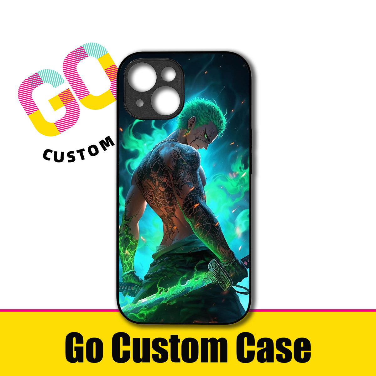 One Piece Roronoa Zoro Tattoo & Green Flame Anime Phone Case | Protective Cover (S265122)