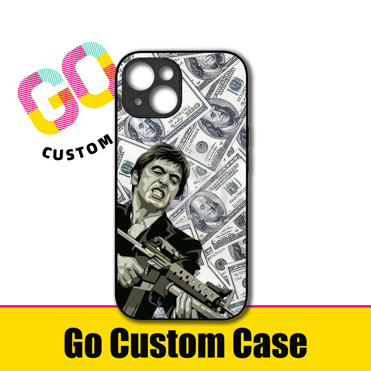 Scarface Tony Montana Money Phone Case - Customizable for iPhone 17/16/15/14/13/12/11/Samsung S25/24/23 | Gangster Movie Protective Cover (482901)