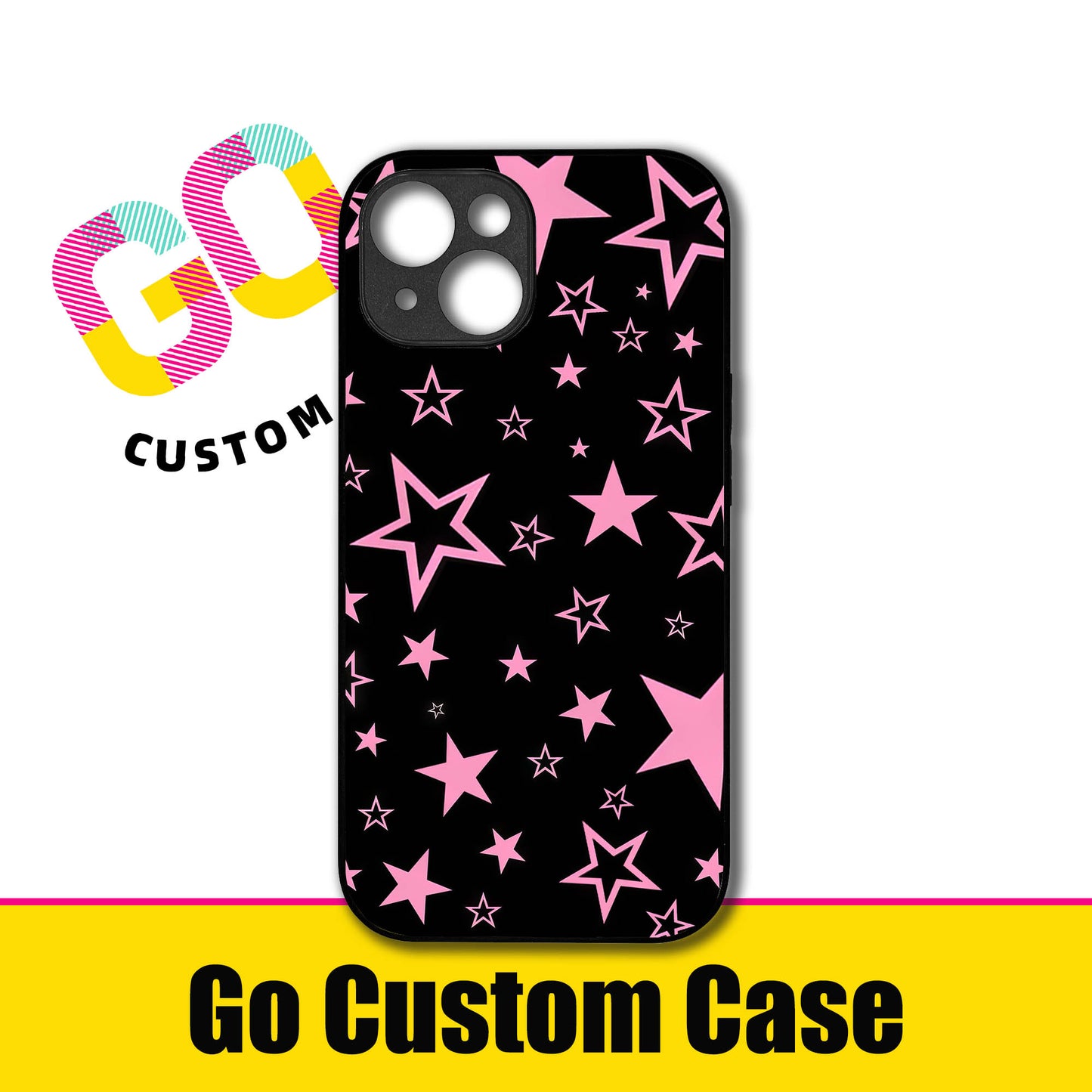 Y2K Pink Star Phone Case - Customizable for iPhone 17/16/15/14/13/12/11/Samsung S25/24/23 | Retro Star Print Protective Cover (482909)