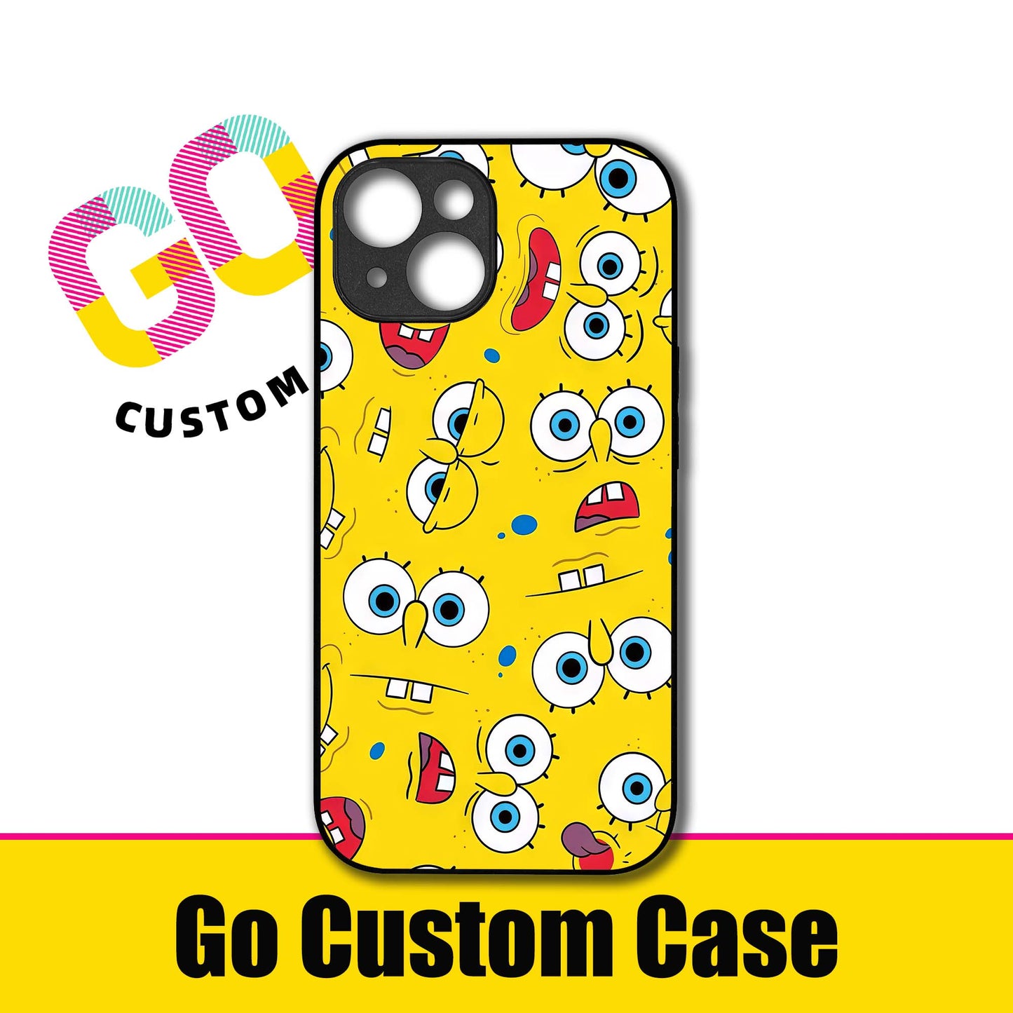 SpongeBob SquarePants Face Collage Phone Case - Customizable for iPhone 17/16/15/14/13/12/11/Samsung S25/24/23 | Yellow Cartoon Protective Cover (480705)