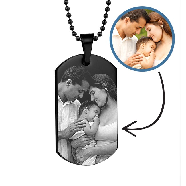 Personalized Steel Photo Dog Tag Pendant