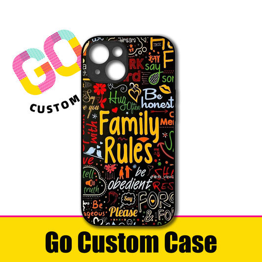 "Family Rules" Colorful Typography Phone Case | "Family Rules" Colorful Typography Phone Case (642813)