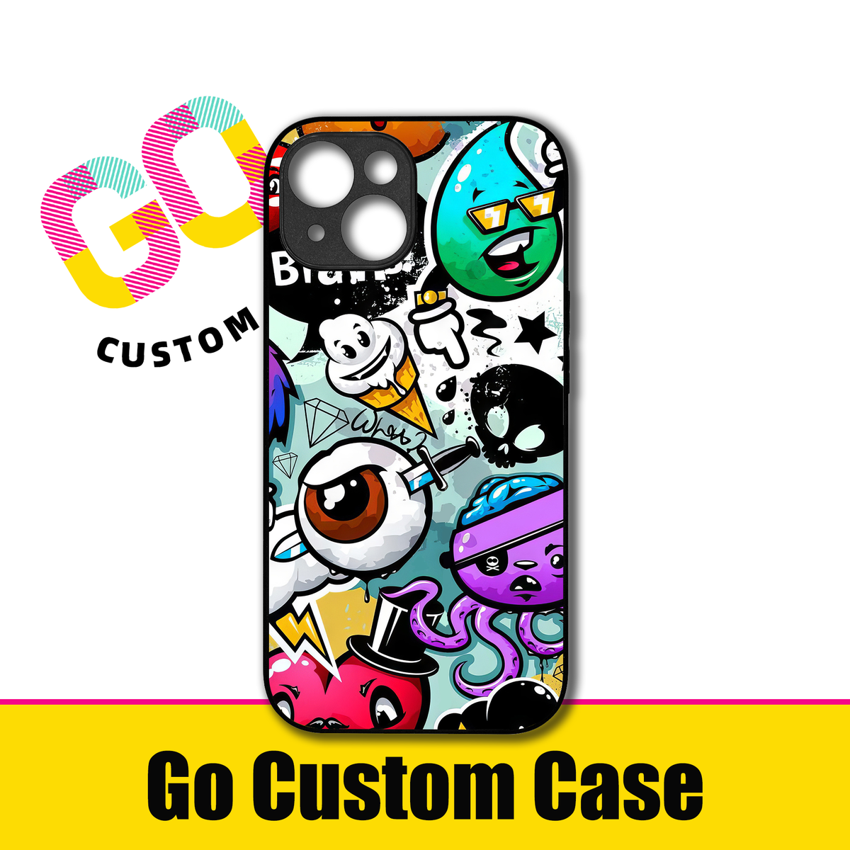 Cartoon Graffiti Eyeball & Characters Streetwear Phone Case