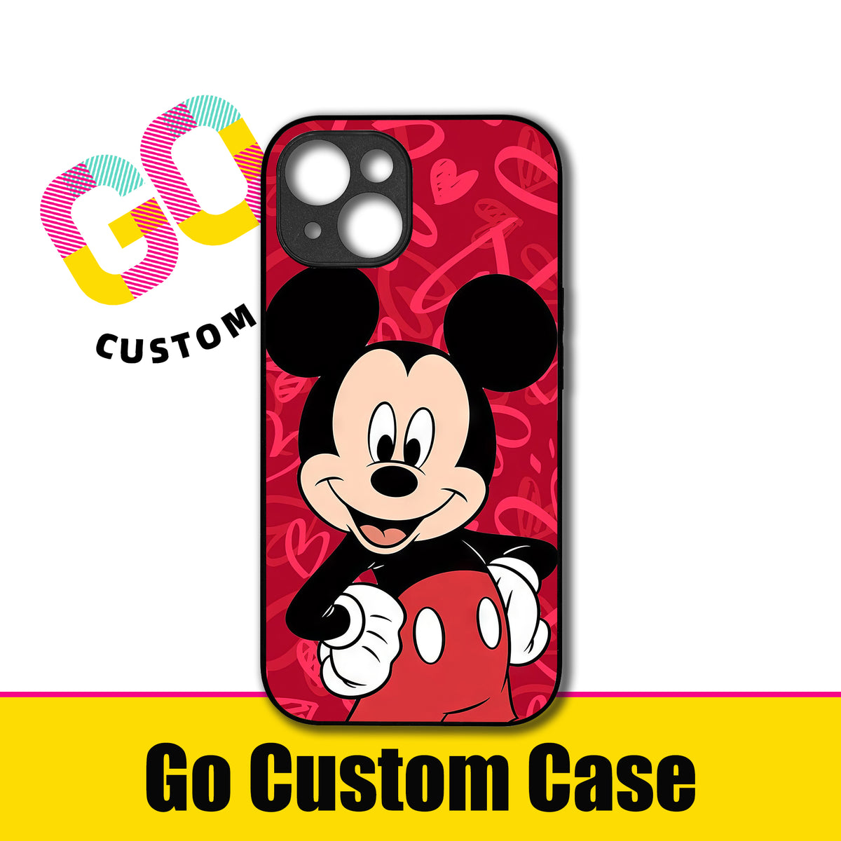 Disney Mickey Mouse Red Heart Pattern Phone Case