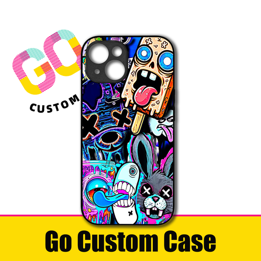 Neon Graffiti Zombie Popsicle & Bunny Streetwear Phone Case