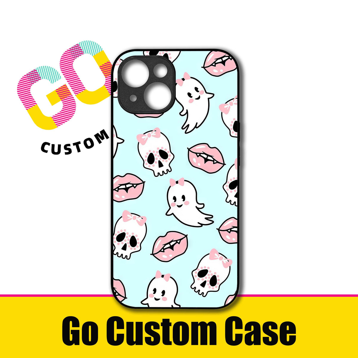 Pastel Pink Bow Skull Ghost Phone Case