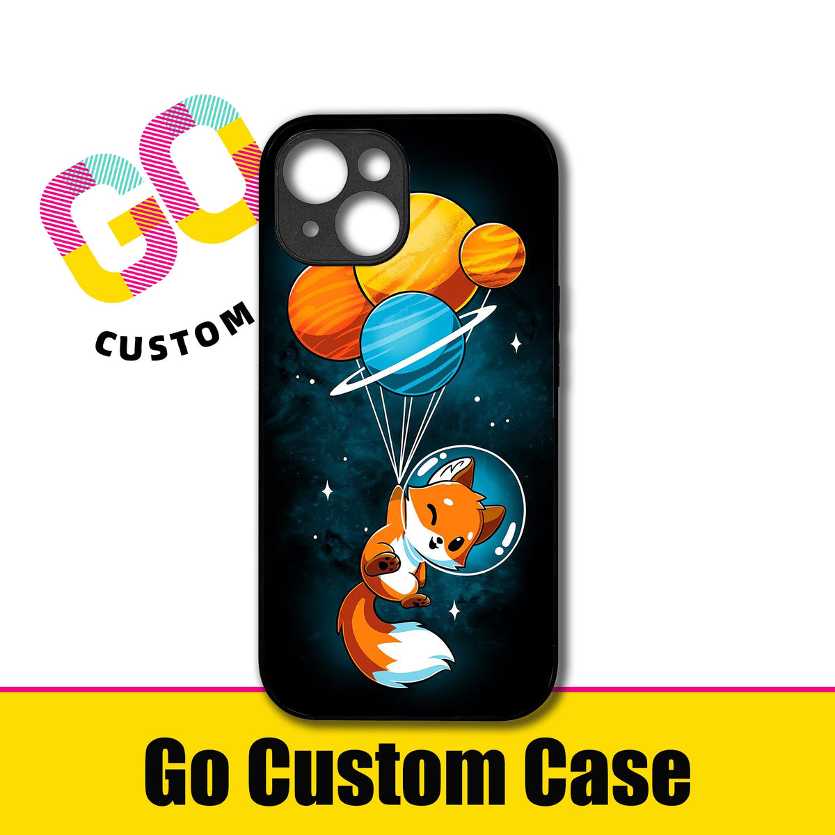 Space Fox with Planet Balloons Phone Case