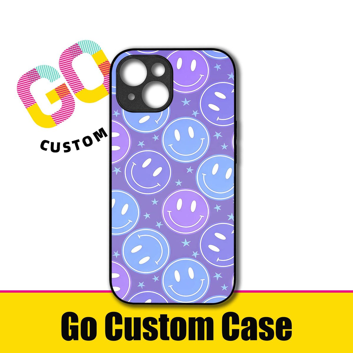 Y2K Gradient Smiley Face Stars Phone Case